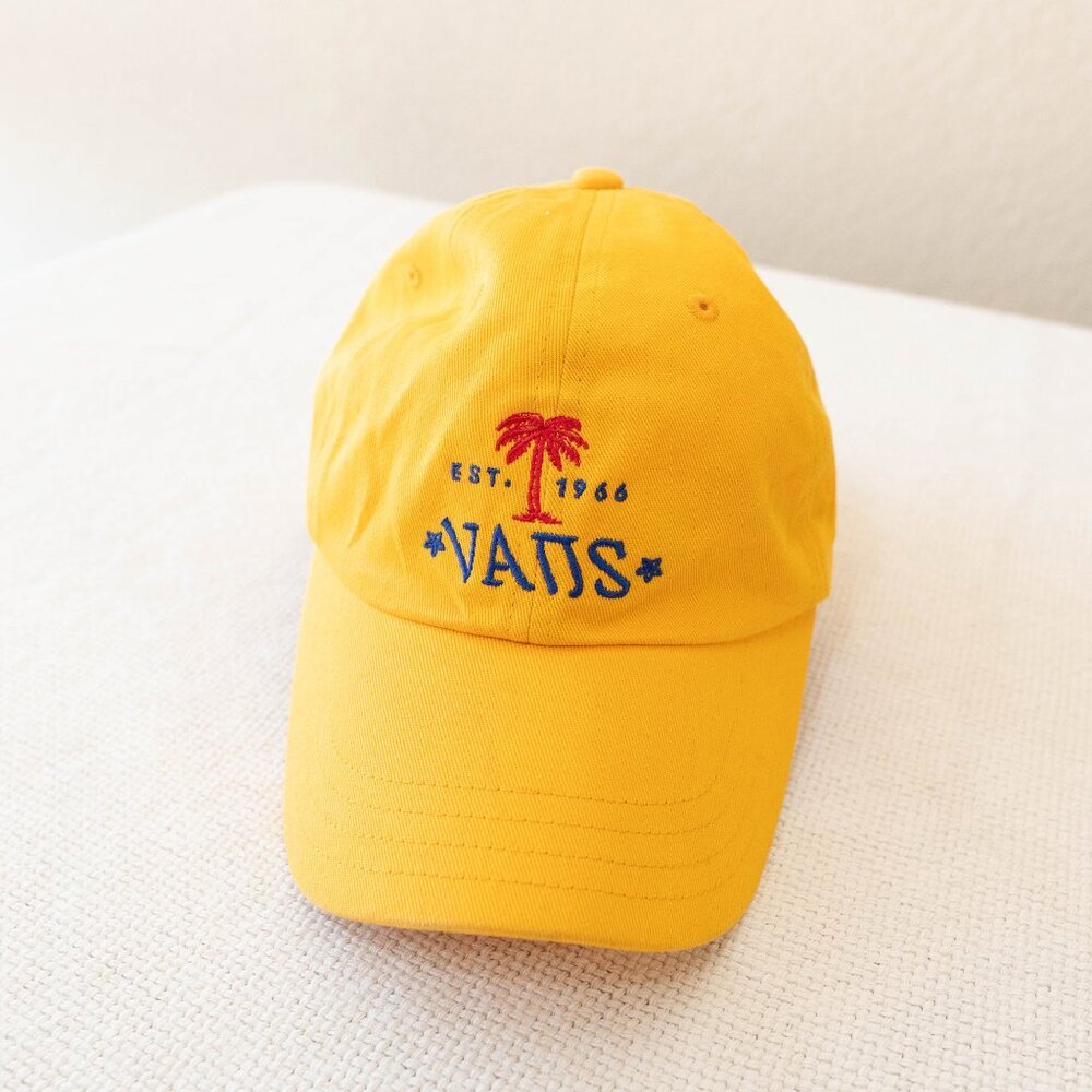 Vans Off The Wall Saffron Yellow Dad Hat Palm Tree Est 1966 Adjustable
